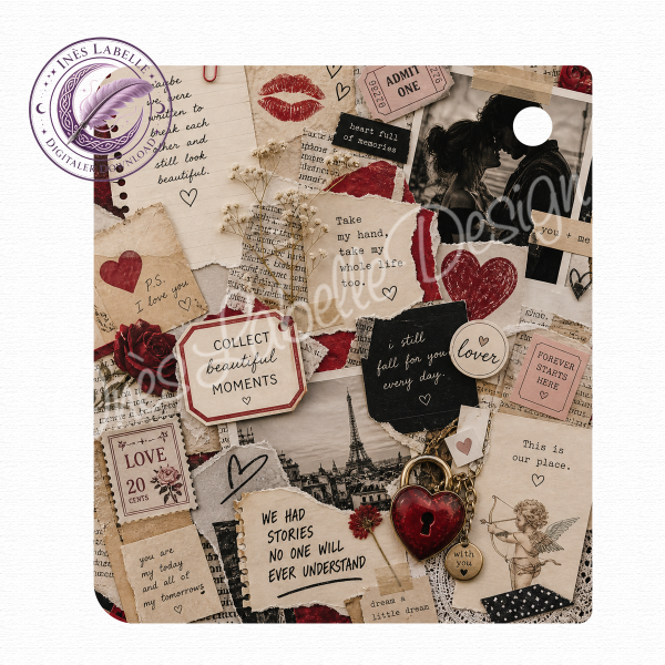 Kobo Libra Colour Inlay | "Love" | Digitaler Download | Printable Insert for Clear Case