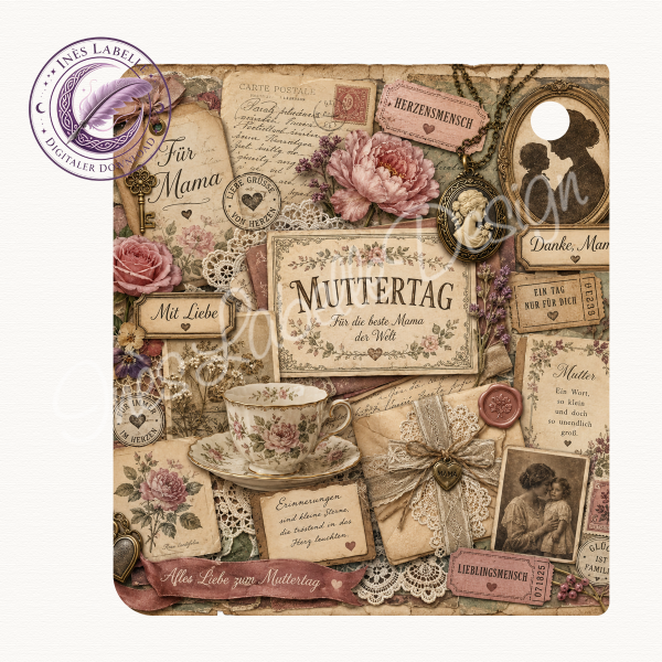 Kobo Libra Colour Inlay | "Muttertag 1" | Digitaler Download | Printable Insert for Clear Case