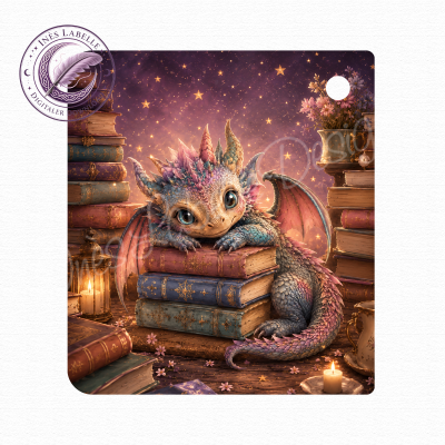 Kobo Libra Colour Inlay | "Buchdrachen" | Digitaler Download | Printable Insert for Clear Case (2)